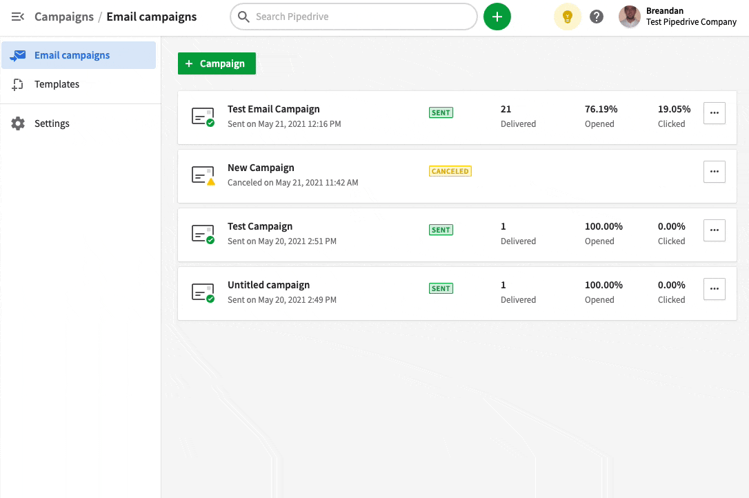 Sending email campaigns in Pipedrive vs Salesmate