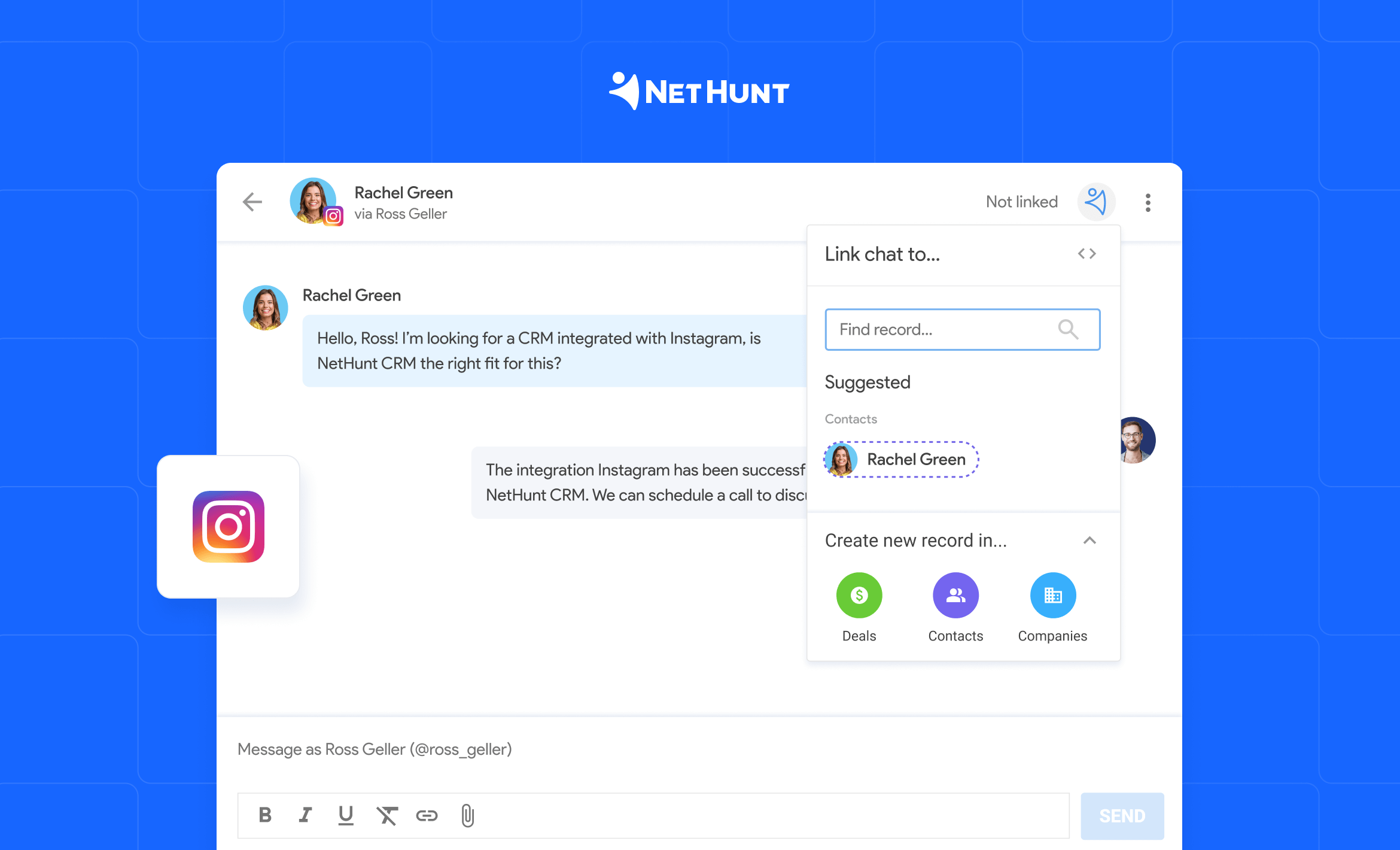 NetHunt CRM's Instagram integration
