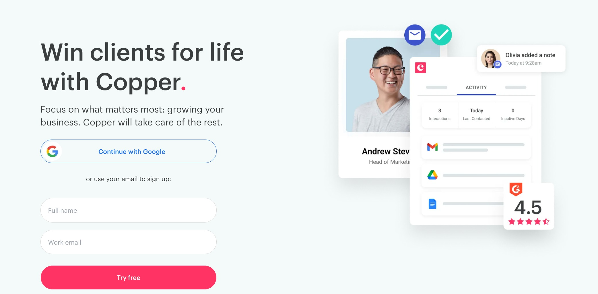 Copper CRM, a CRM for small business