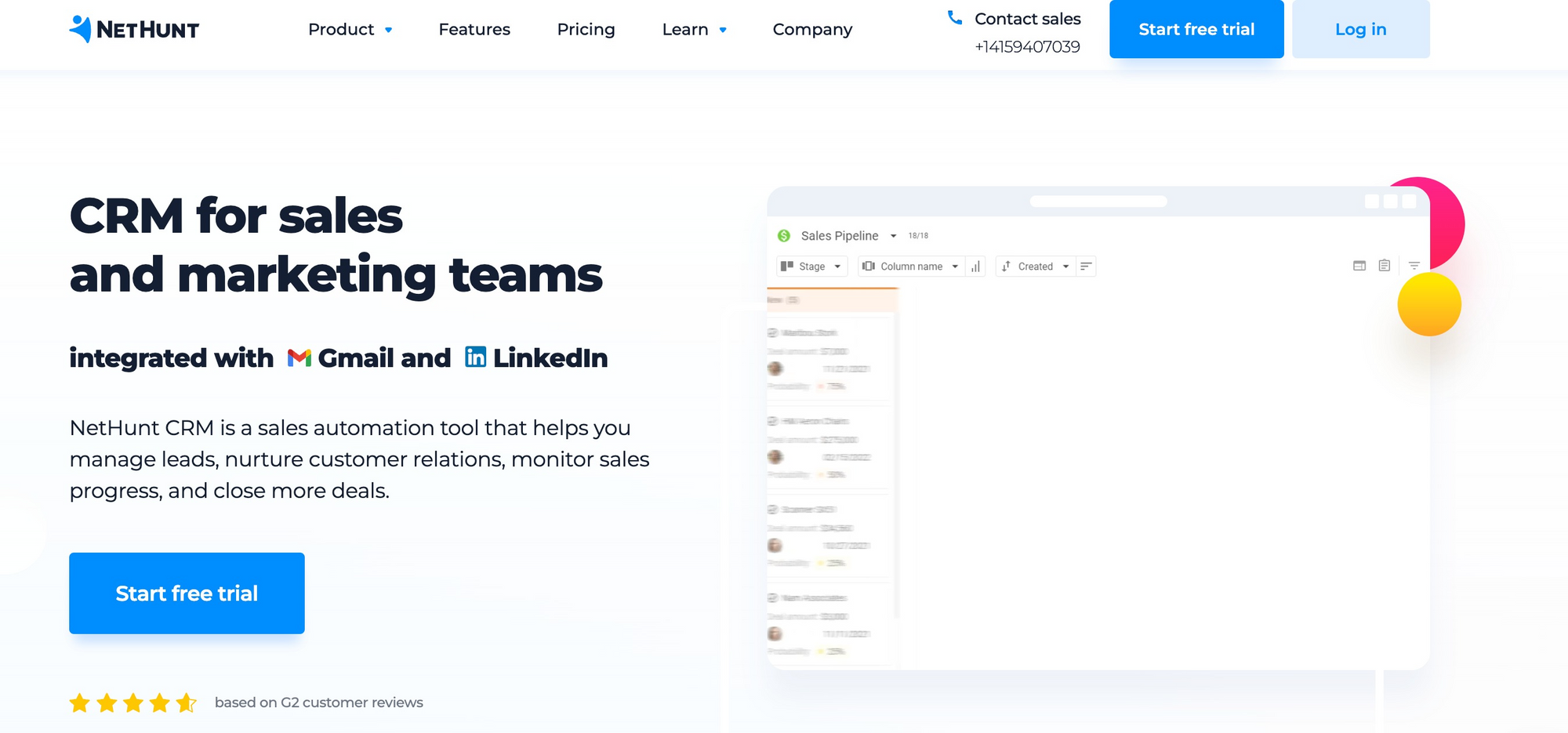 NetHunt CRM, a small business CRM