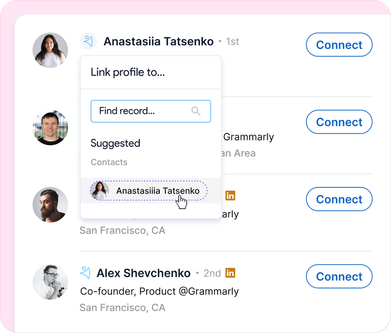 LinkedIn one-click lead capture with NetHunt CRM's integration with LinkedIn