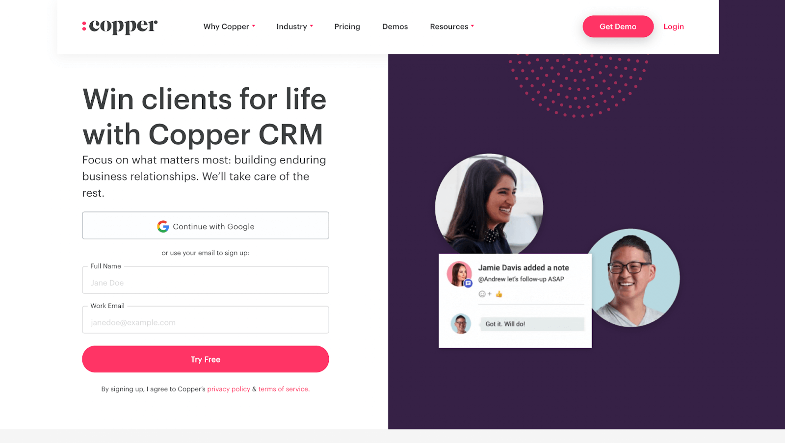 Copper Google CRM