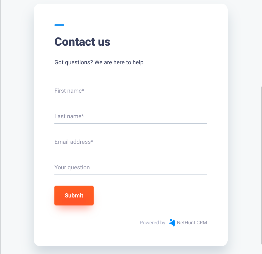 Webforms in NetHunt CRM