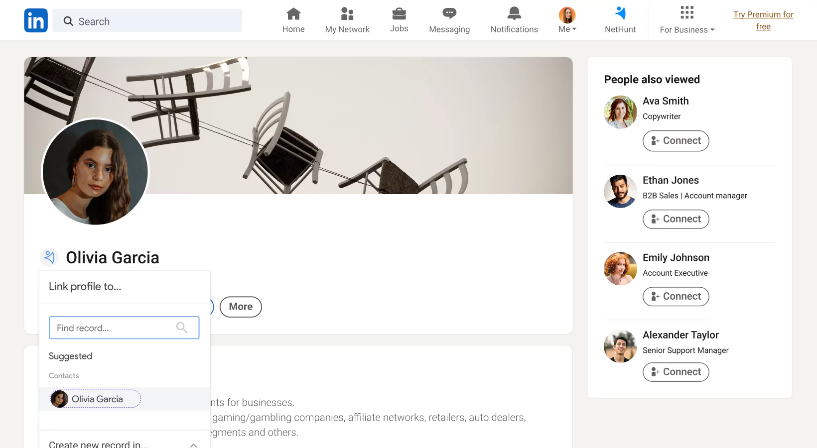 NetHunt CRM integration with LinkedIn screen 4