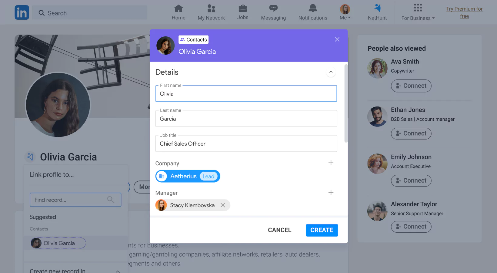 NetHunt CRM integration with LinkedIn screen 5